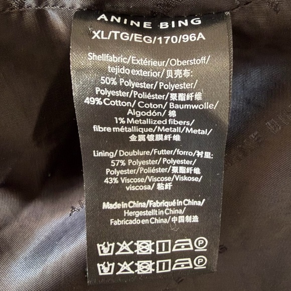 Anine Bing Diana Double Breasted Relaxed Fit Blazer in Apricot Tweed, X-Large - Picture 13 of 15